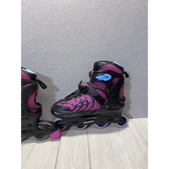 Girls Schwinn Adjustable Fit Switcher 2 in 1 Inline/Quad Skates Sizes 5-8 Pink - Picture 7 of 14